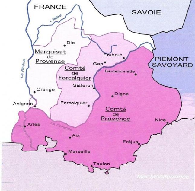 CiaoViva - Carte - La Provence au XIVe siècle
